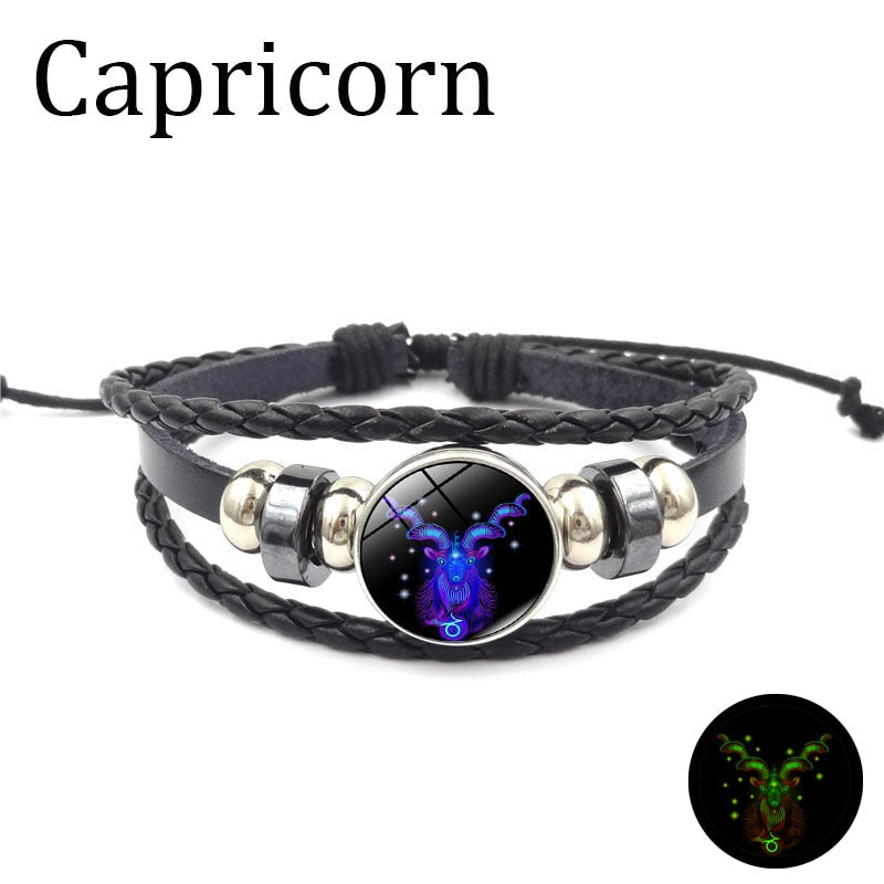 Capricorn Zodiac Bracelet – Handmade Constellation Charm | Adjustable Leather Bracelet