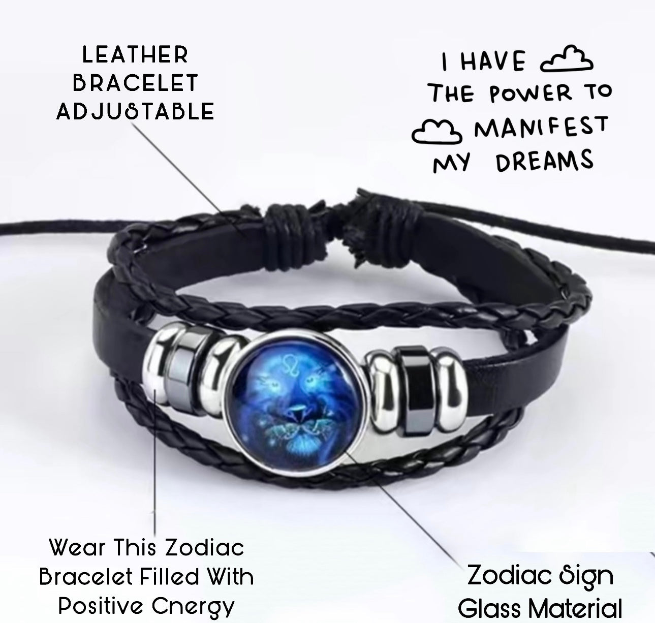 Personalized Zodiac Sign Bracelet - Manifestation Bracelets - Leo Aries Taurus Gemini Cancer Virgo Libra Scorpio Sagittarius Capricorn Aquarius Pisces