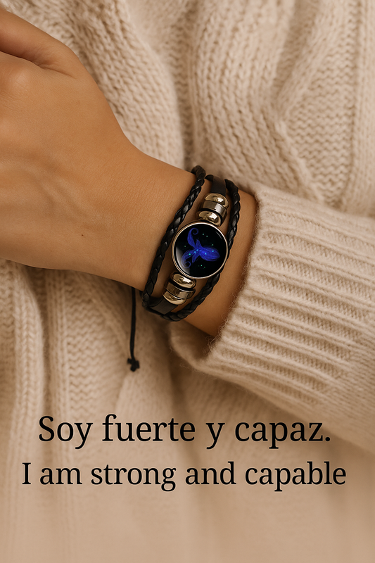 Capricorn Zodiac Bracelet – Handmade Constellation Charm | Adjustable Leather Bracelet